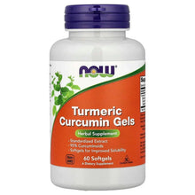 Turmeric curcumin gel softgels bottle with orange front label, 60 softgels