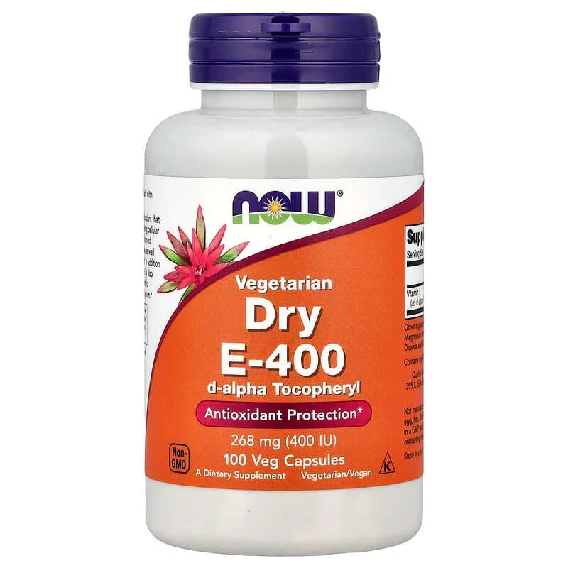 NOW Foods, Vegetarian Dry E-400, 268 mg (400 IU), 100 Veg Capsules