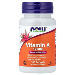 NOW Foods, Vitamin A, 3,000 mcg (10,000 IU), 100 Softgels - USA MEGA SHOP