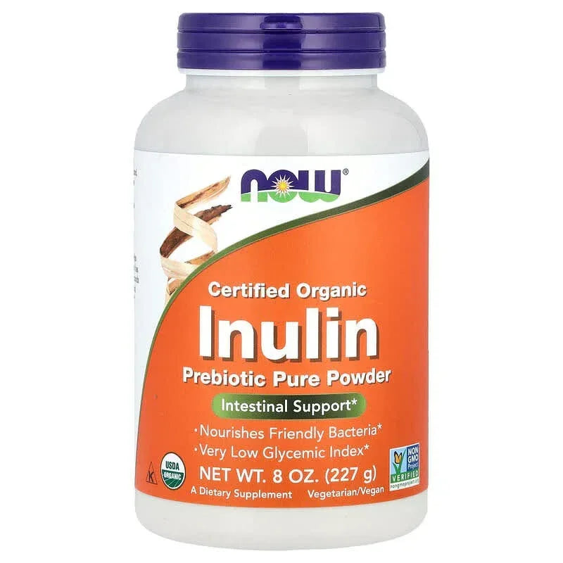 NOW Foods, Certified Organic Inulin, Prebiotic Pure Powder