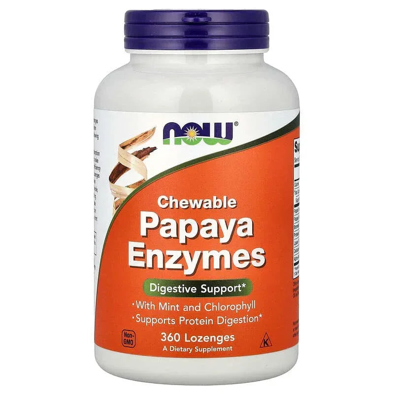 NOW Foods, Chewable Papaya Enzymes, Lozenges