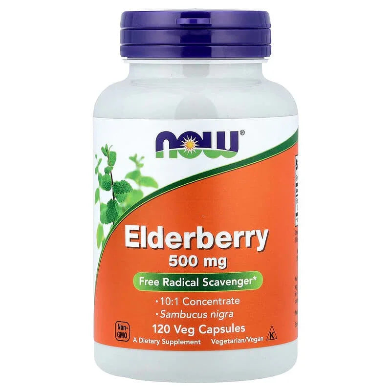 NOW Foods, Elderberry, 500 mg, Veg Capsules