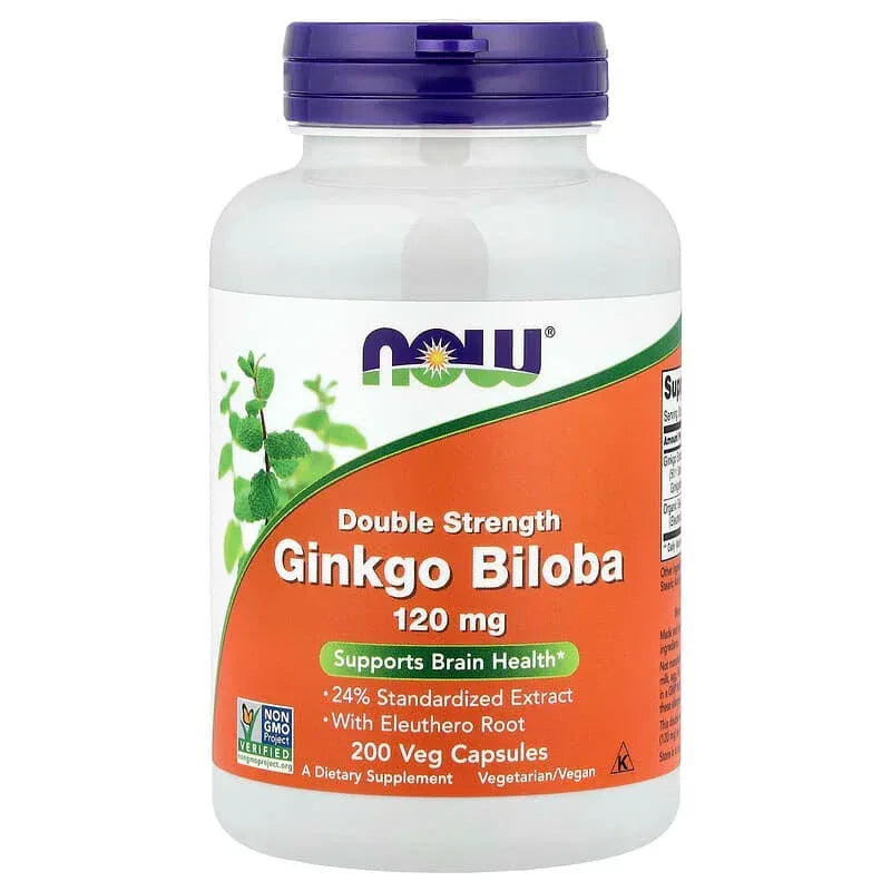 NOW Foods, Ginkgo Biloba With Eleuthero Root, Veg Capsules