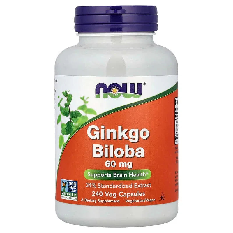NOW Foods, Ginkgo Biloba, 60 mg, Veg Capsules