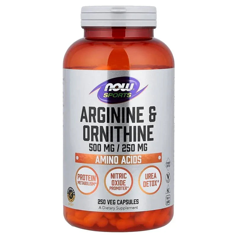 NOW Foods, Sports, Arginine & Ornithine, 100 Veg Capsules