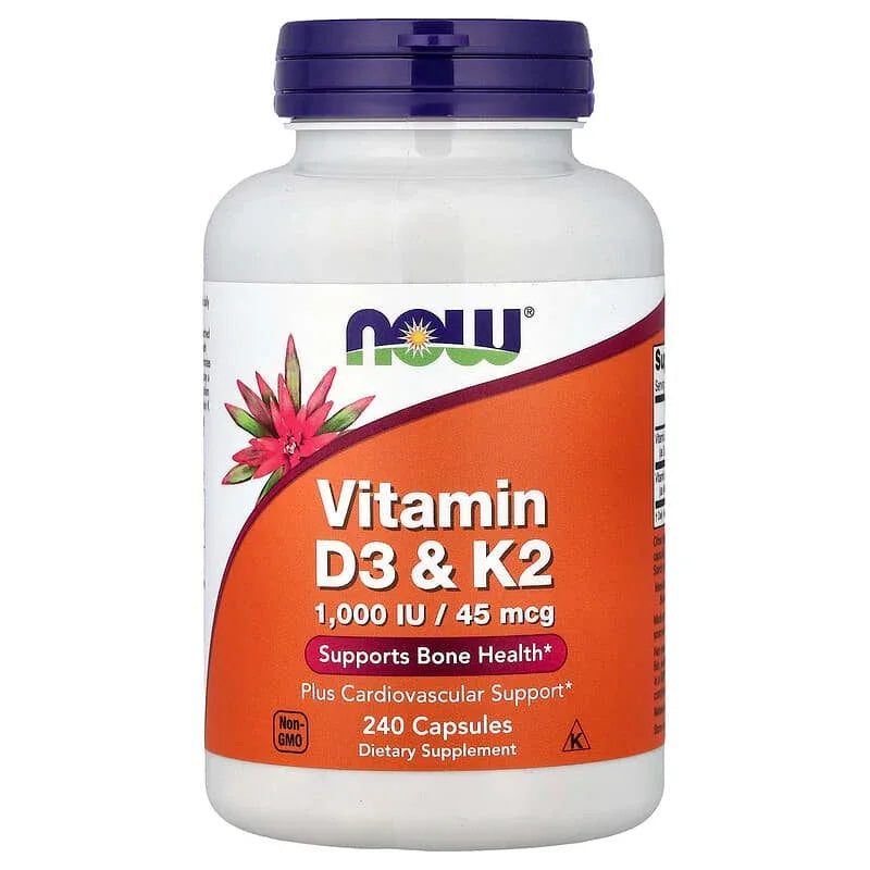 NOW Foods, Vitamin D3 & K2, Capsules
