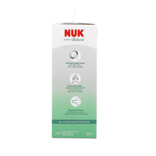 NUK SimplyNatural bottle packaging with shaped nipple and air vent details
