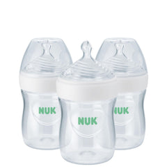 NUK Simply Natural Bottle with SafeTemp, 5 oz, 3 Pack, 0+ Months, Unisex, Clear