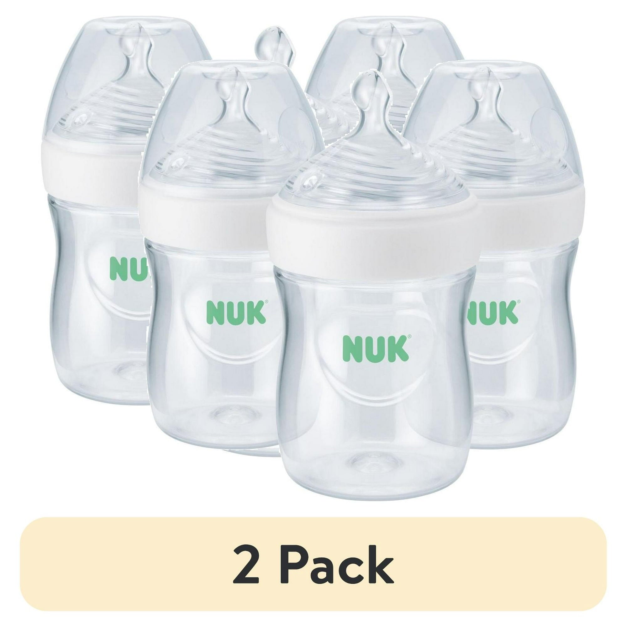 NUK Simply Natural Bottle with SafeTemp, 5 oz, 3 Pack, 0+ Months, Unisex, Clear