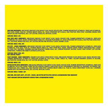 Cookie variety pack box back panel with dense ingredient and product information text