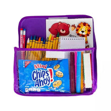 Nabisco Classic Mix mini cookie pack in purple zip pouch with crayons.