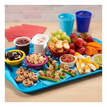 Snack variety tray with mixed cookies and crackers in bowls and packaged portions