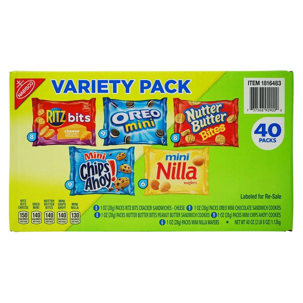 Nabisco Cookies & Crackers, Variety Pack, 1 oz, 40-count - USA MEGA SHOP
