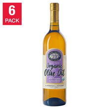 Organic extra virgin olive oil bottle with gold cap