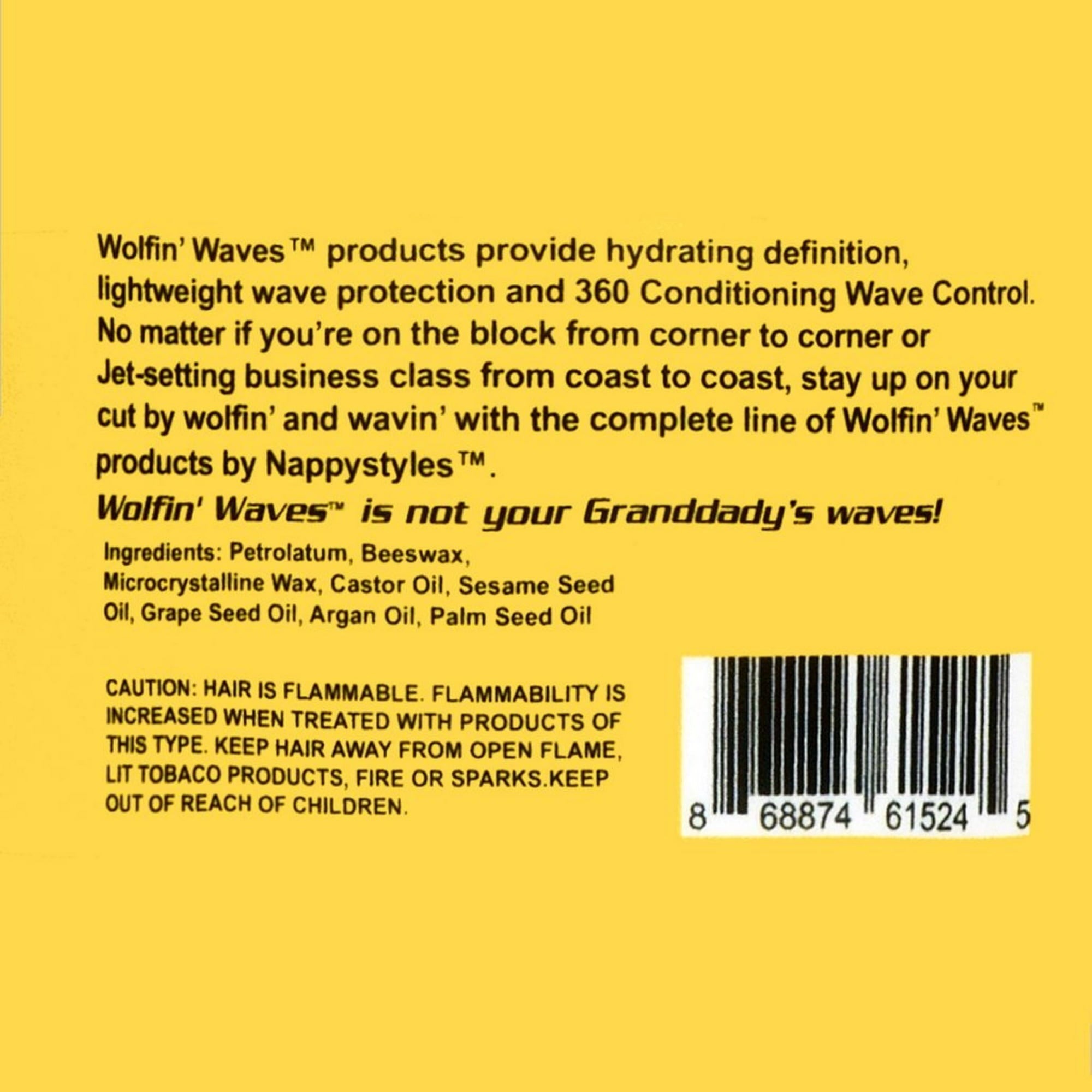 Nappy Styles Wolfin' Waves Butter Pomade, 360 Nourish, XX Hold and Definition, 4oz, Unisex, Curly