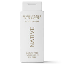 Native sandalwood & shea butter body wash bottle, sulfate-free, white