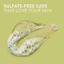 Soap foam splash with “Sulfate-free suds that love your skin” callout