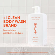 Native body wash bottle with pump, Citrus & Herbal Musk, 36 fl oz.