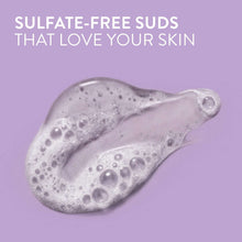 Soap foam swatch with bubble clusters, showing sulfate-free lather