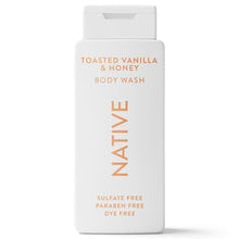 Native body wash bottle, Toasted Vanilla & Honey, white pump package, 18 fl oz