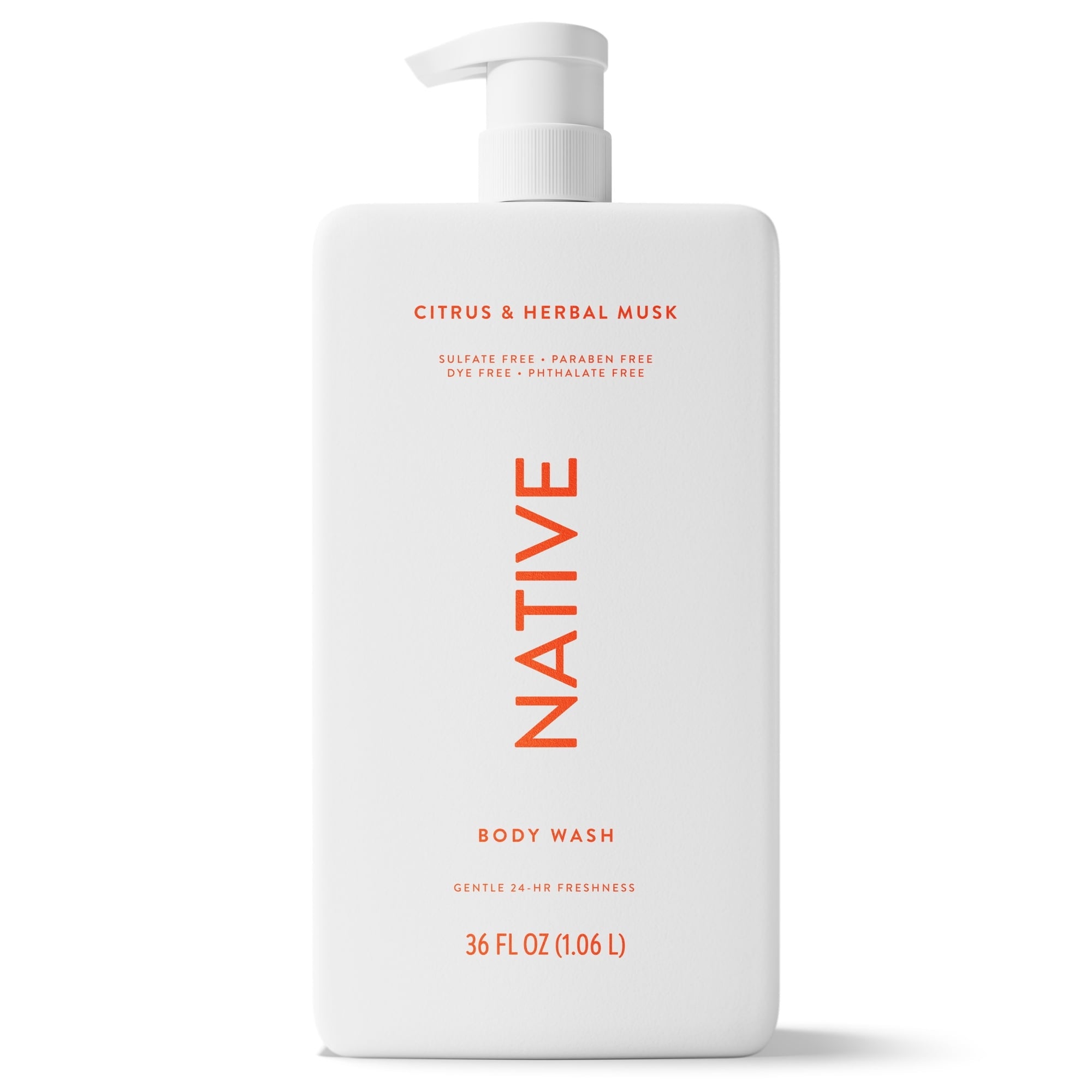 Native Body Wash, Citrus & Herbal Musk, Sulfate Free, for Women & Men, 36 fl oz