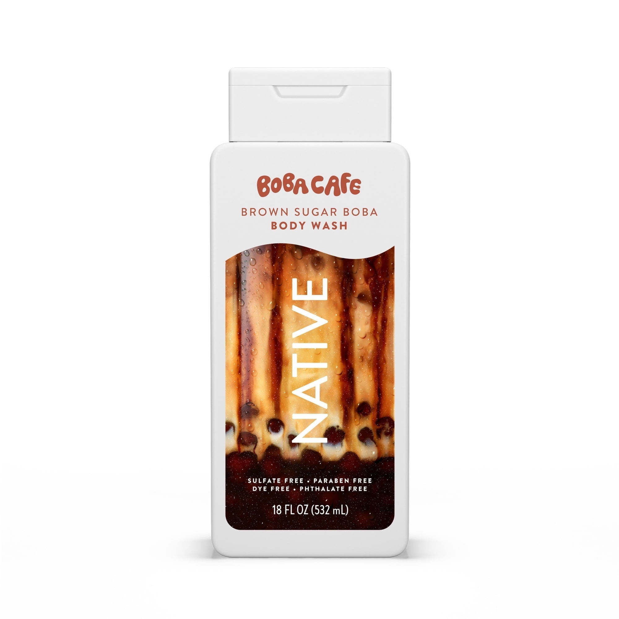 Native Body Wash, Limited Edition Brown Sugar Boba, Sulfate Free Body Wash for Women & Men, Boba Café, 18 fl oz