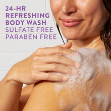 Sulfate-free body wash foam on skin for a refreshing cleanse, visible bubbles
