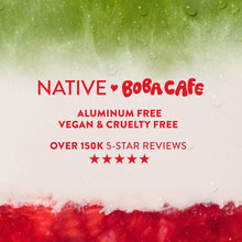 Native Boba Cafe body wash, vegan and cruelty free; 150k 5-star reviews