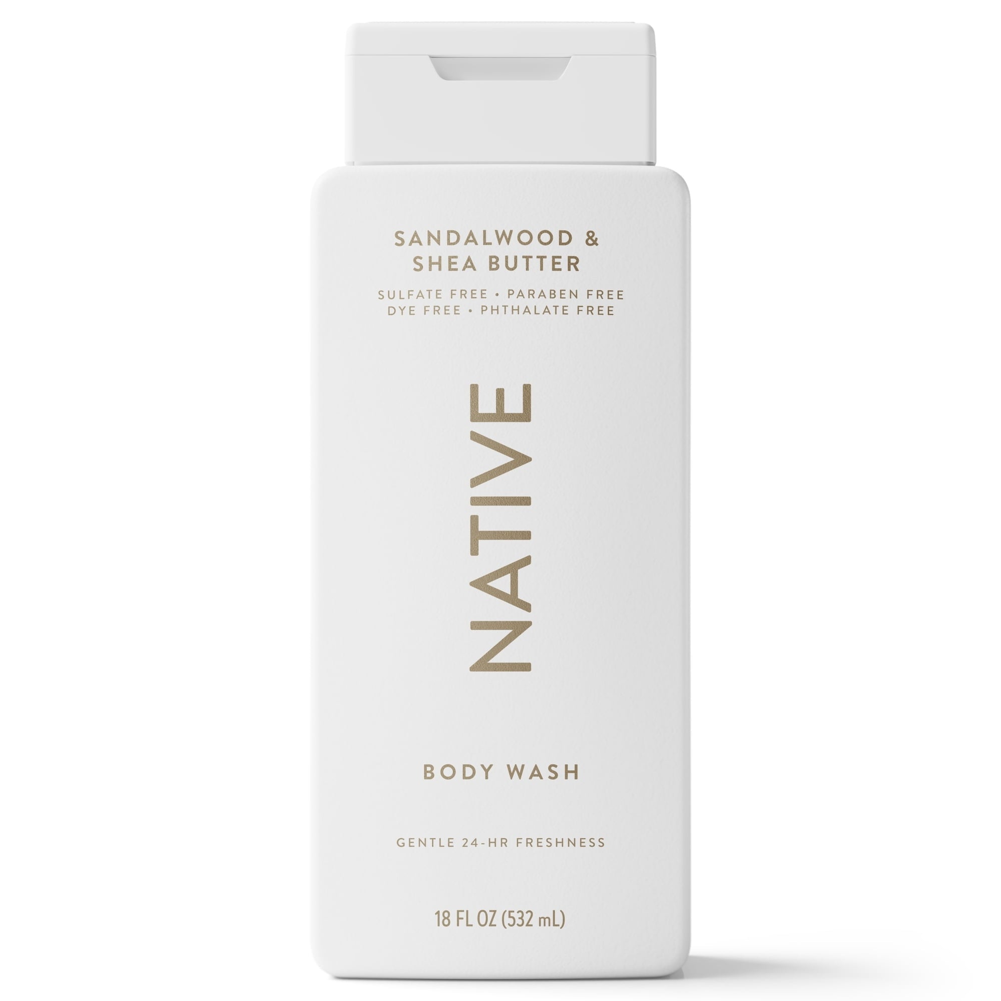 Native Body Wash, Sandalwood & Shea Butter, Sulfate Free, for Women & Men, 18 fl oz
