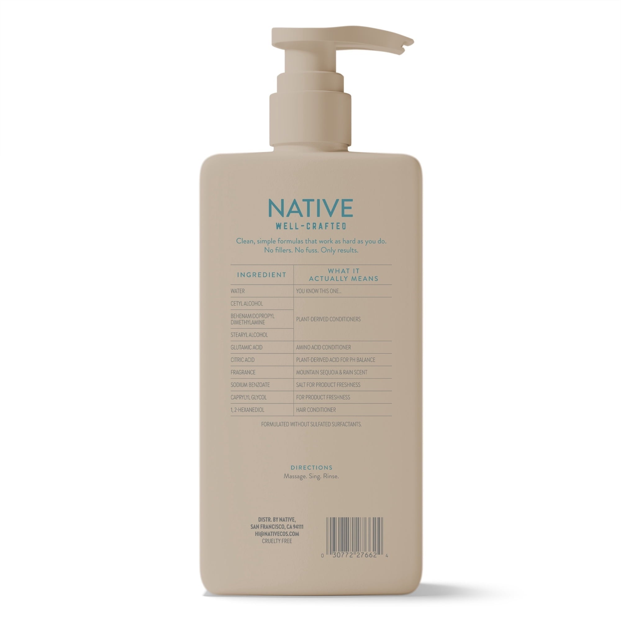 Native Daily Clean Men's Conditioner, Silicone and Sulfate Free, Mountain Sequoia & Rain, 16.5 fl oz (PACK OF 3 )