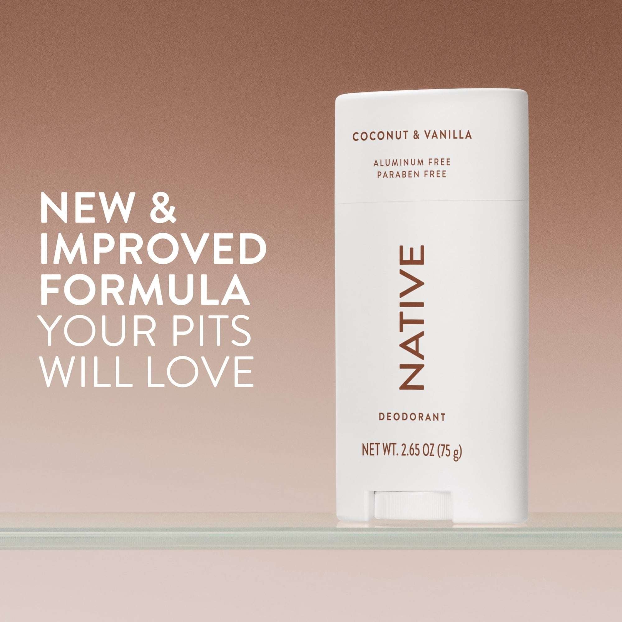 Native Deodorant, Aluminum Free, Coconut & Vanilla, Deodorant for Women and Men, 2.65 oz