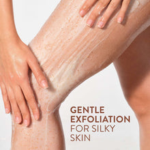 Coconut & Vanilla body scrub spread on arm for gentle exfoliation texture