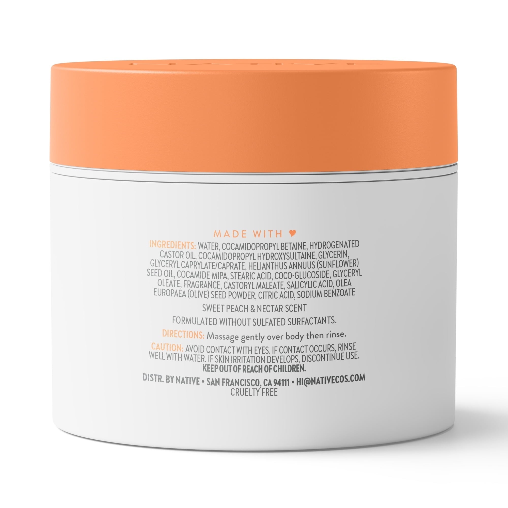 Native Detoxifying Body Scrub, Sweet Peach & Nectar, Gentle Exfoliation for Sensitive Skin, Plant Based Ingredients, for Women, 12 oz (2 PACK )
