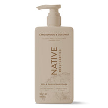 Native sandalwood & coconut full & thick conditioner bottle, pump dispenser