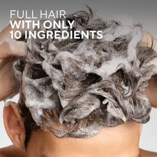 Native shampoo lather with foam on hair and scalp, full cleansing for thick hair