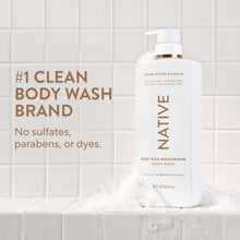 Cocoa butter & vanilla body wash bottle with pump, sulfate-free formula