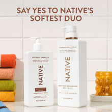 Native body wash duo, cocoa butter & vanilla and coconut & vanilla pump bottles