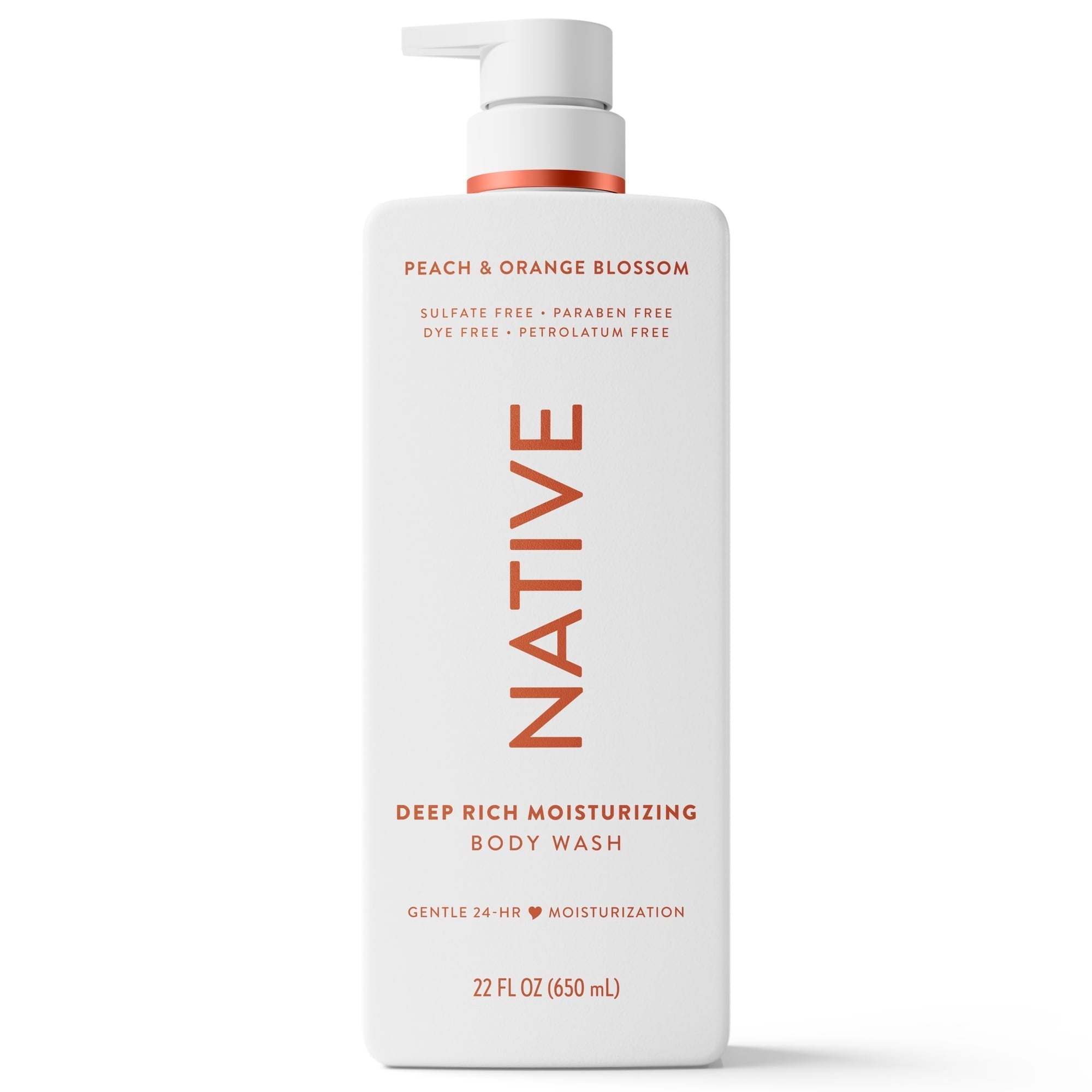 Native Moisturizing Body Wash Peach & Orange Blossom, 22 fl oz