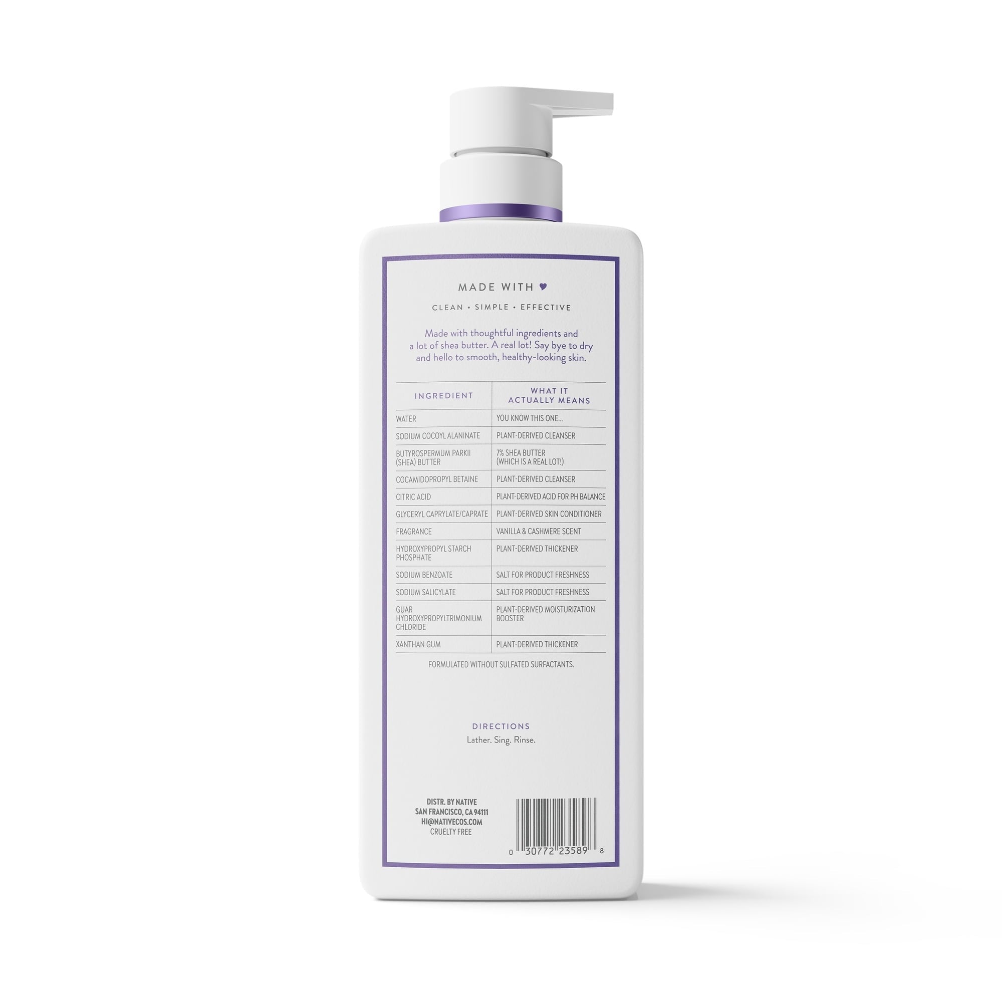 Native Moisturizing Body Wash Vanilla & Cashmere, 22 FL OZ