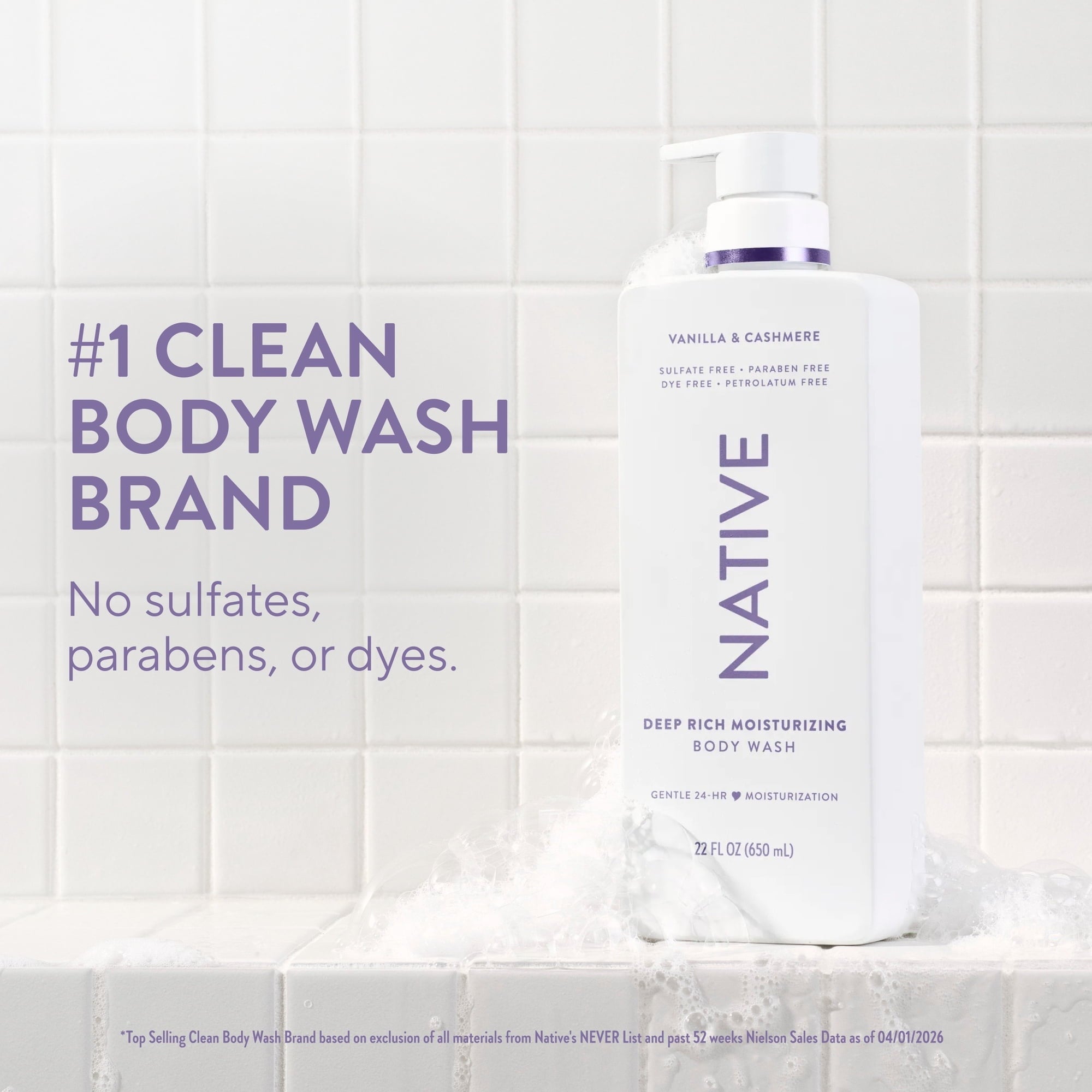 Native Moisturizing Body Wash Vanilla & Cashmere, 22 FL OZ