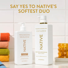 Two moisturizing body wash bottles with pumps