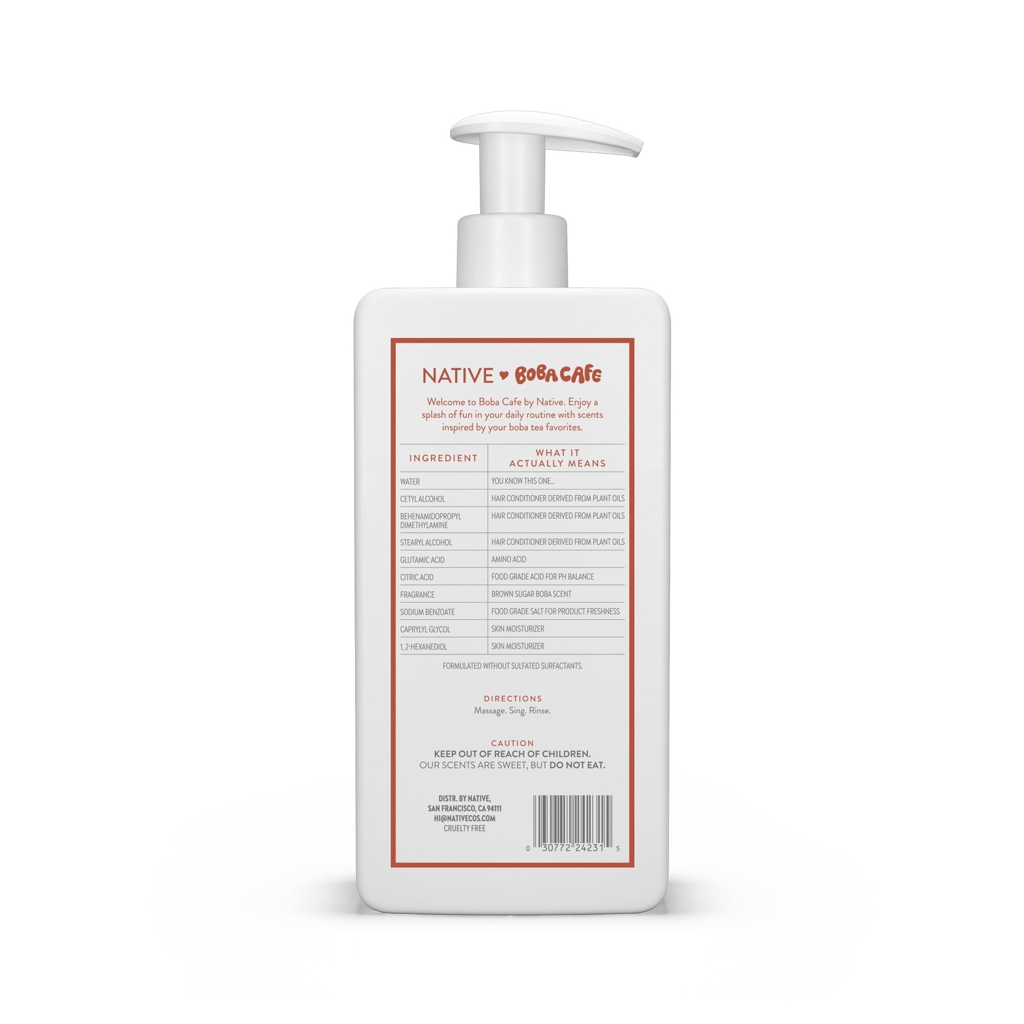 Native Moisturizing Conditioner, Limited Edition Brown Sugar Boba, Silicone Free Conditioner for Women and Men, Boba Café, 16.5 fl oz