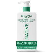 Eucalyptus & mint scalp refreshing conditioner, white bottle with green pump and green label