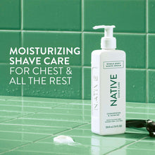 Native whole body shave cream bottle with pump and white shaving cream