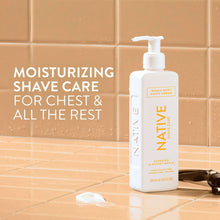 Moisturizing shave care bottle with pump, Native Espresso & Woody Maple