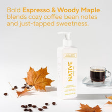 Native Espresso & Woody Maple shave cream bottle with pump