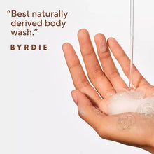Hand with body wash foam across palm and fingers, gentle clean