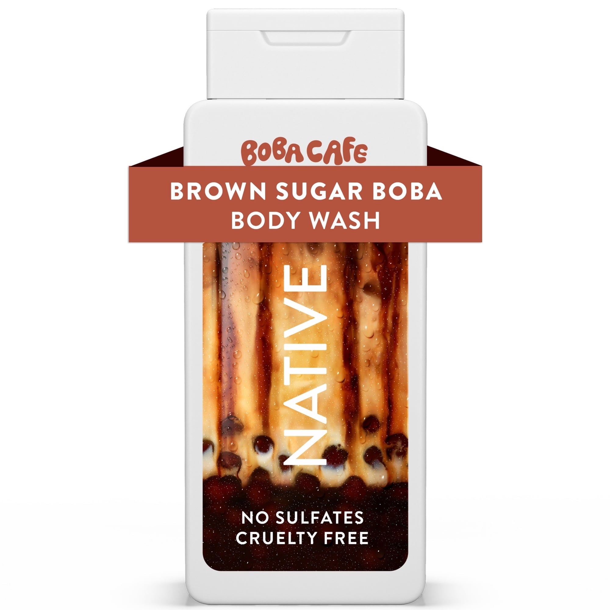 Native Body Wash, Limited Edition Coconut Ube, Sulfate Free Body Wash for Women & Men, Boba Café, 18 fl oz