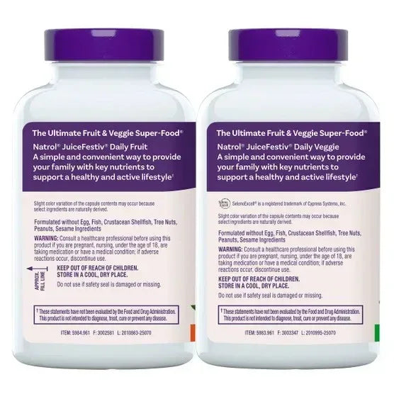 Natrol JuiceFestiv Daily Fruit & Veggie, 240 Capsules