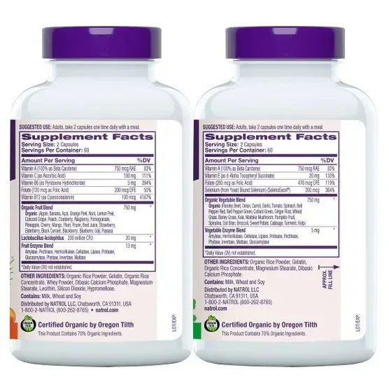 Natrol JuiceFestiv Daily Fruit & Veggie, 240 Capsules